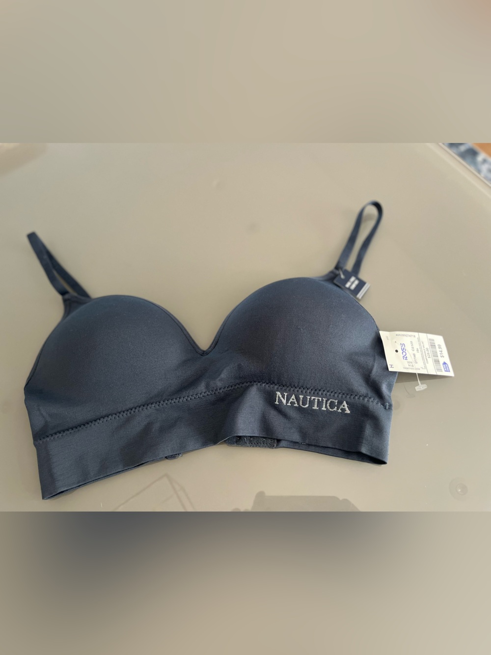 Nautica Navy Smooth T-Shirt push up Bra with Subtle Logo